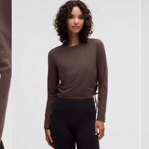 Lululemon Cinched Cut-Outs Cotton Long-Sleeve Shirt - Espresso